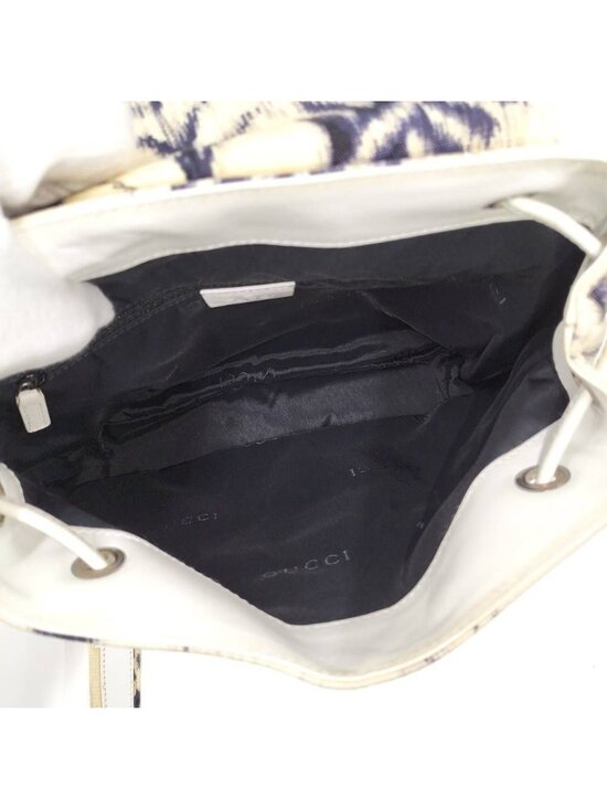 Gucci Backpack Nylon Ivory Navy 003